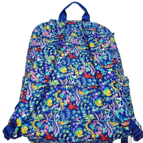 New Vera Bradley Disney Backpack Ariel Floral Deep Ultramarine Little Mermaid - Picture 7 of 7